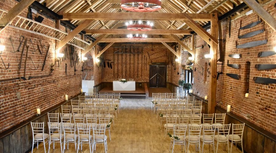The Victorian Barn ready for a civil ceremony