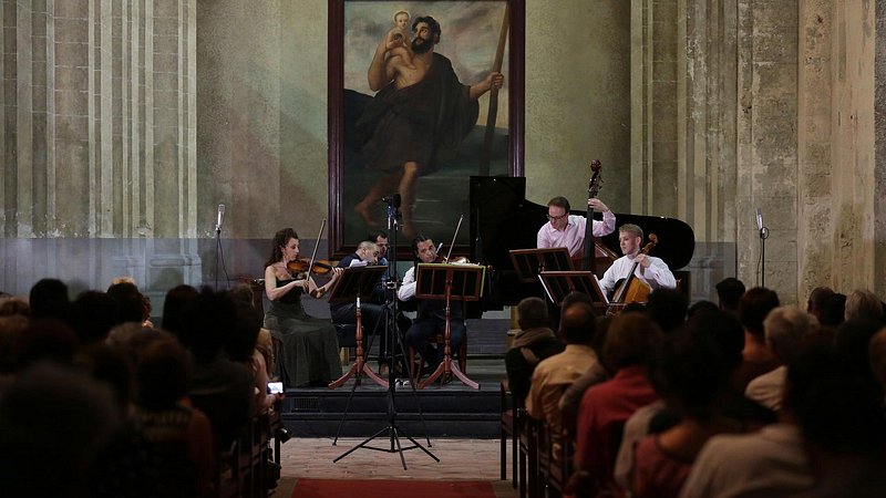 Classical m usicians performing during Habana Clásica, in Cuba