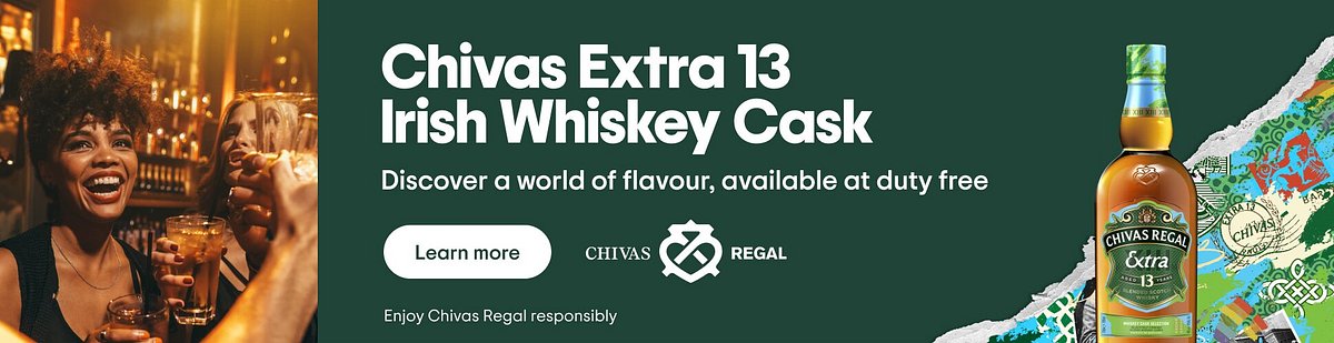 Chivas Extra 13 Irish Whiskey Cask available in airports at duty free