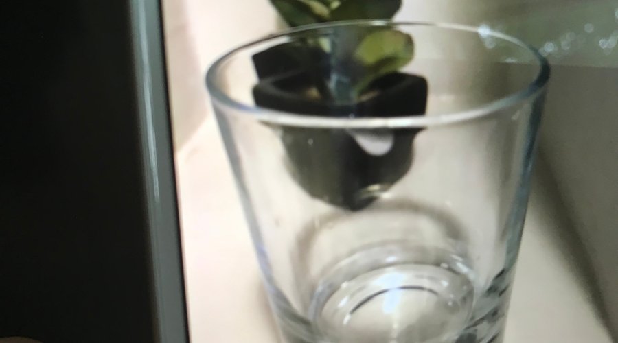 Dirty glasses in the bathroom