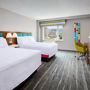 Two Queen room with fridge and microwave