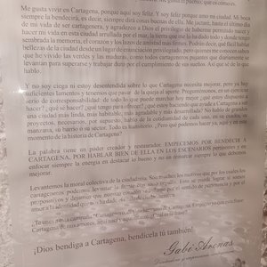 Decoration at the lobby, letter from Gabi Arenas, designer and businesswoman born in Cartagena