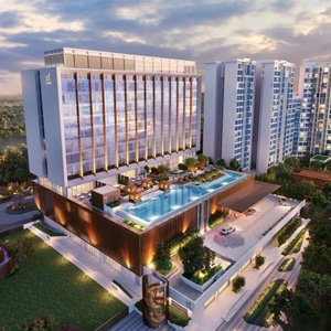Sitting by the side of the verdant mangroves forest, Taj The Trees located in Vikhroli.