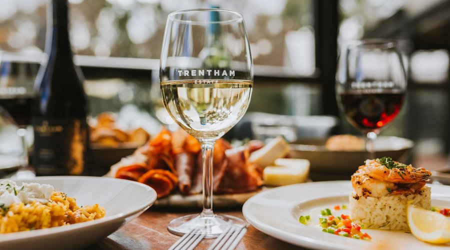 Dine on the balcony at Trentham Estate