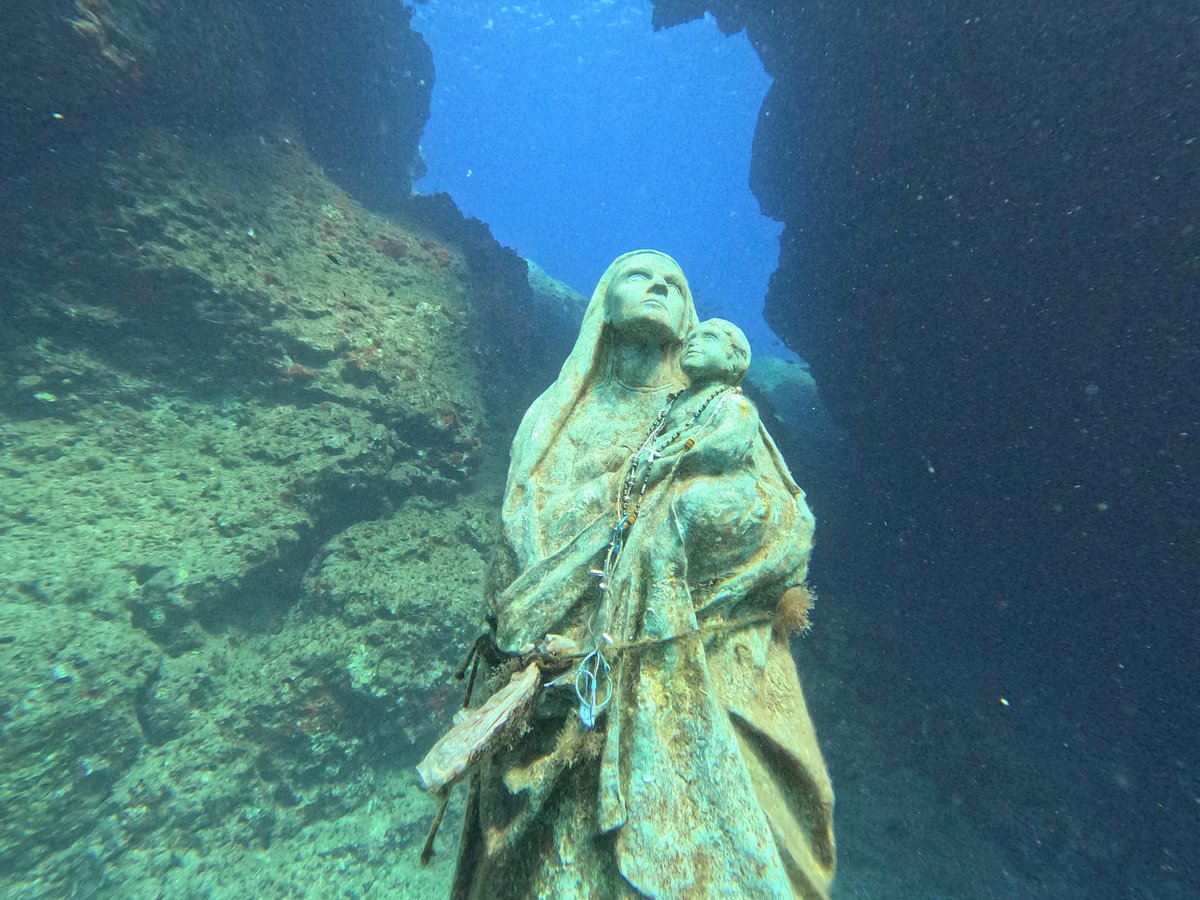 Poseidon underwater in the Mediterranean Sea Stock Photo by