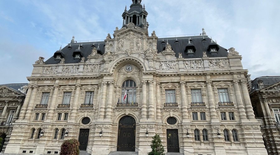 Facade by day and by night