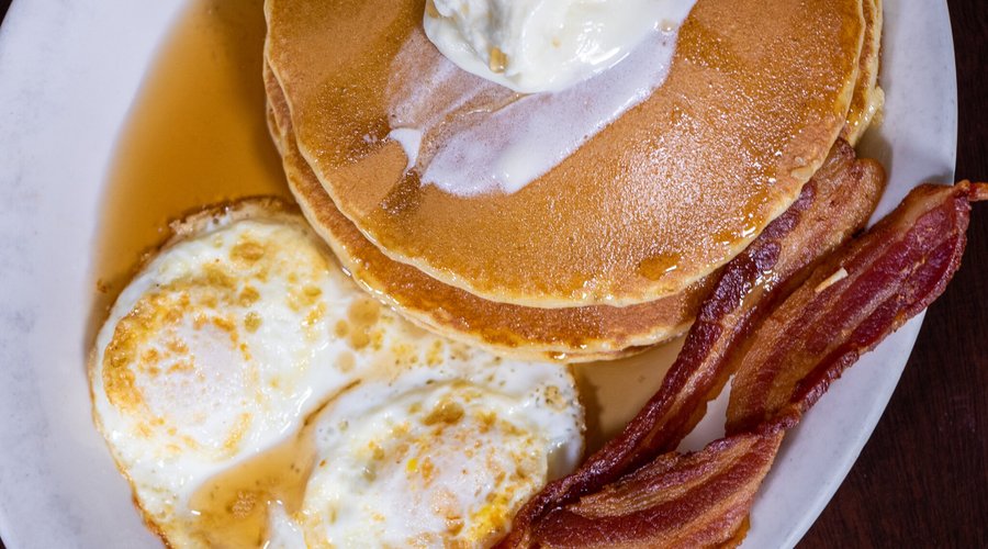 Pancake Combo with Bacon and Eggs