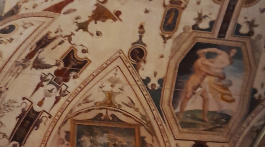 Particolari del soffitto del salone