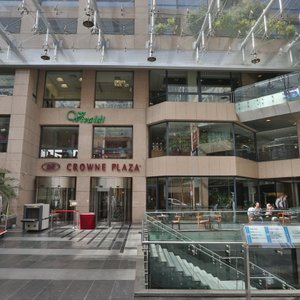 Hotel entrance located in the heart of the vibrant Hamra street