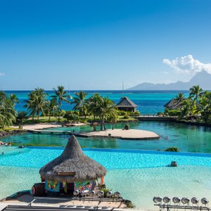 View over Moorea and the lagoon