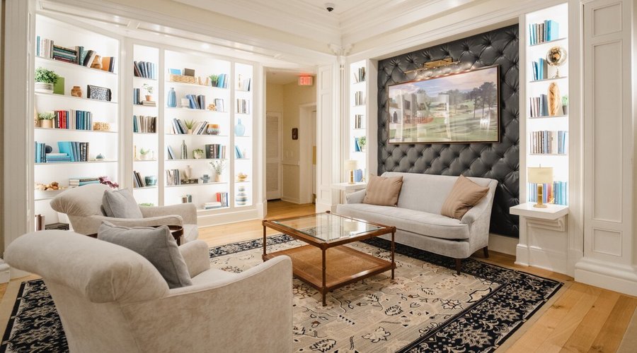 The newly renovated lobby also features several seating areas for you to relax and enjoy a book.