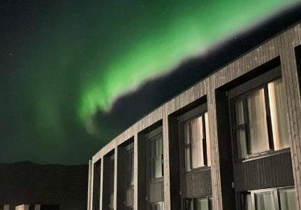 Northern lights above the hotel