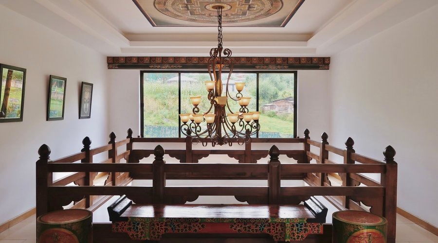 Above hotel lobby area