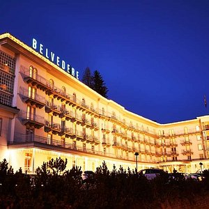 Steigenberger Grandhotel Belvedere, Davos, Switzerland - Exterior view, night