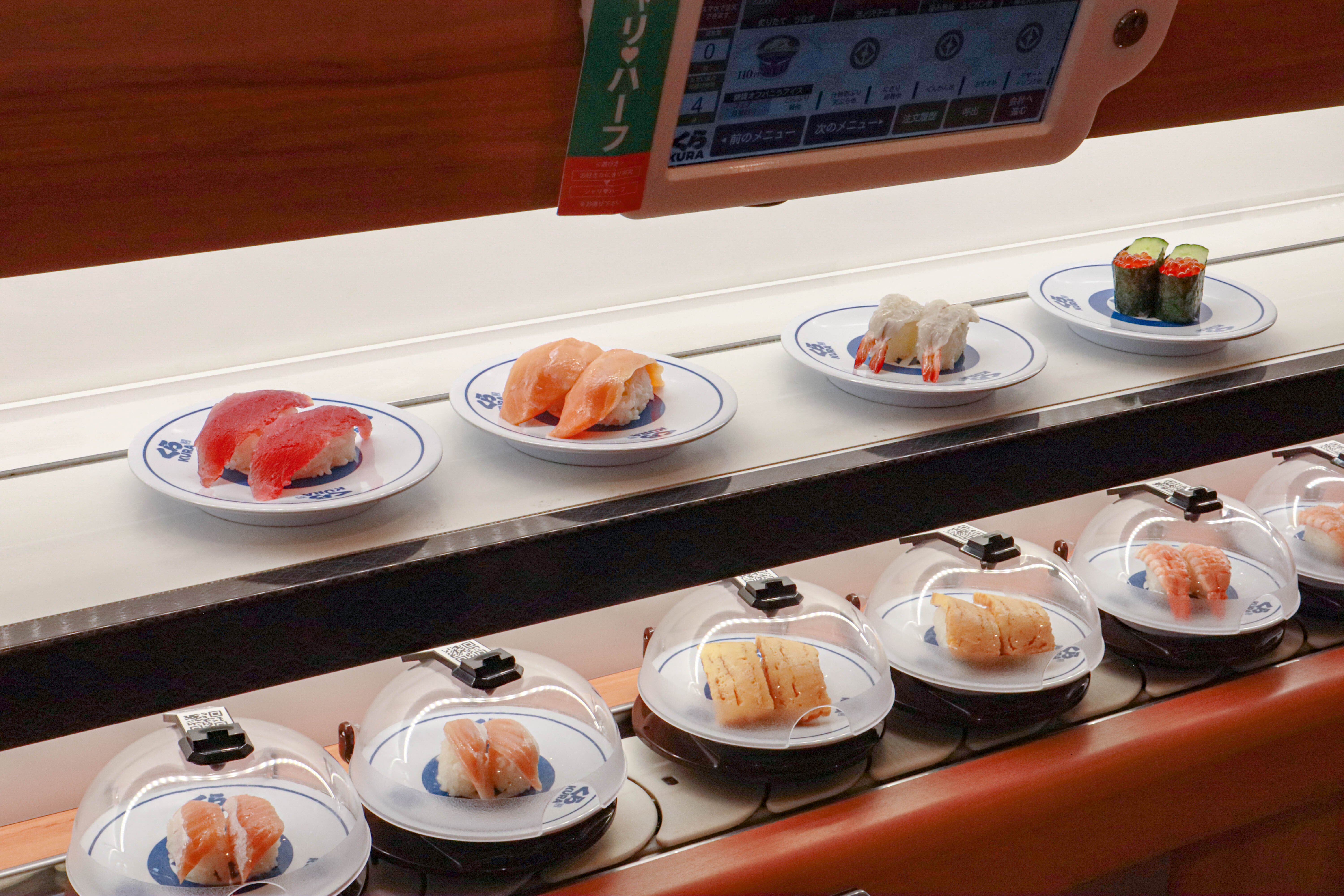 Belt conveyor outlet sushi