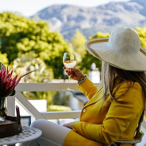 Stunning Mountain Views overlooking the Valley while sipping wine on Le Coucher Suite Balcony 