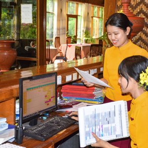 receptionist from our hotel, warmly welcome from ruby true