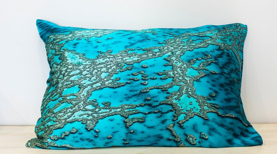 Silk pillow cases with stunning great barrier reef prints. 