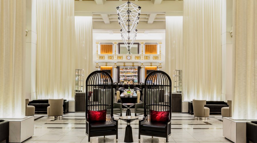 Hilton Boston Park Plaza Lobby, Off The Common Restaurant and Bar.