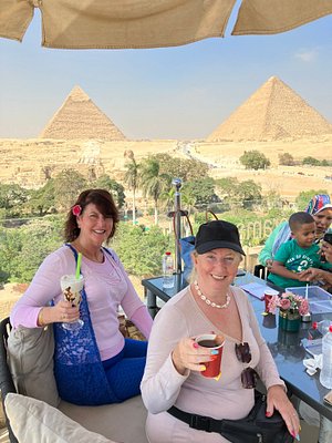 Panorama view pyramids in Giza