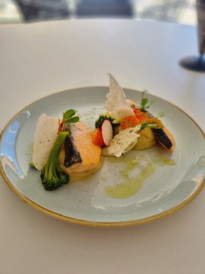 Salmon and broccoli from the hotels menu 