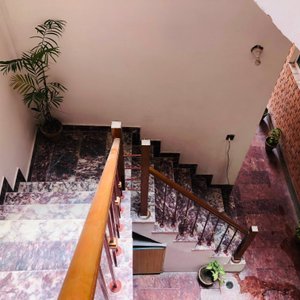 The stairs of Hosteller building.