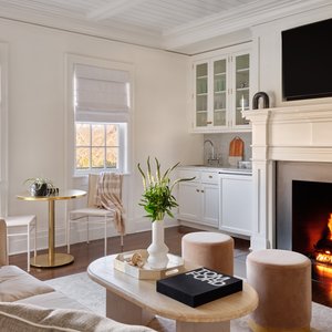 EHP living room with fireplace
