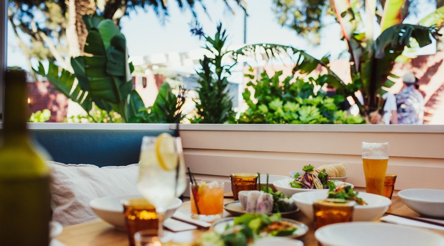 Dine amongst a tropical garden
