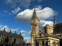 Cortina de ducha Torre del reloj Big Ben y las Cámaras del Parlamento en  Londres en la noche 