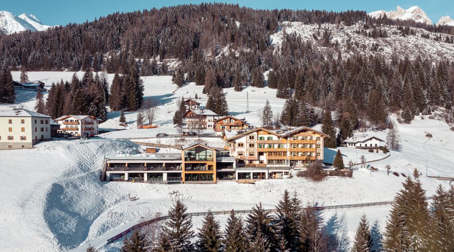 Latemar Hotel in winter