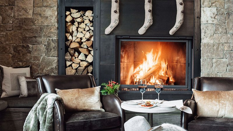 Fireplace at FIGS, in Jackson Hole
