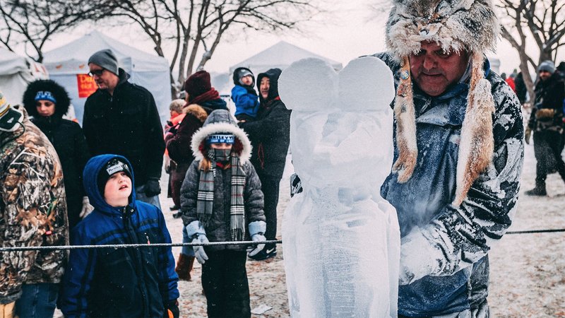 Ice carving at the St. Paul Winter Carnival