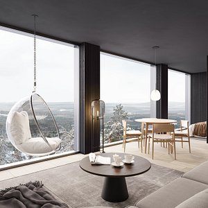 Hirvi Landscape Suite has the best views and it has the jewellery of Finnish design - Eero Aarnio's bowl chair. 