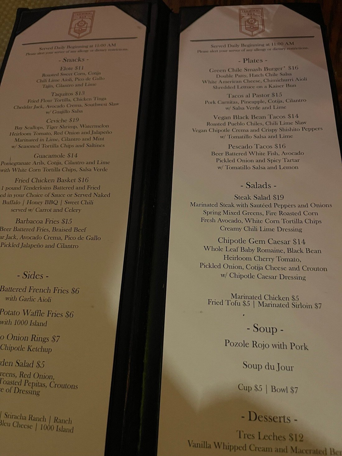 TERMINAL BAR, Denver - LoDo - Menu, Prices & Restaurant Reviews ...