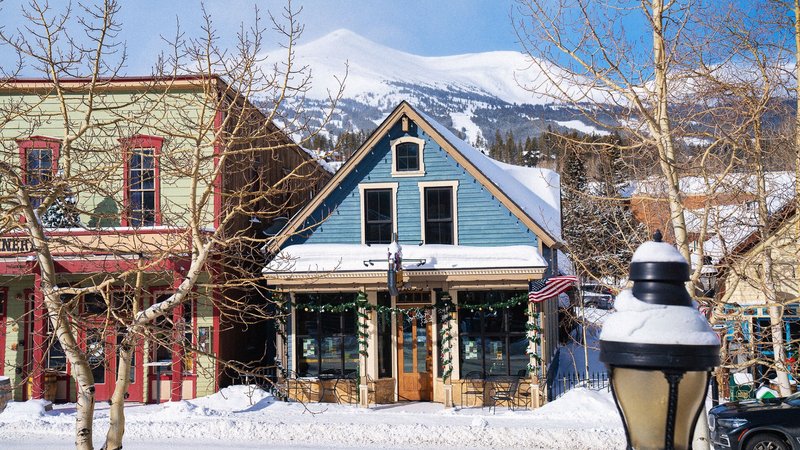 Main Street in Breckenridge, in the winter