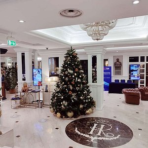 Christmas decor in lobby