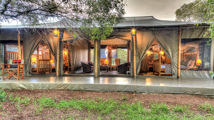Family/ Friends Tent    Very comfortable and very big family/friends tent with 2 bedrooms, 2 bathroom areas, 2 toilets and 2 hot showers and a common lounge area, 4 persons share one tent 