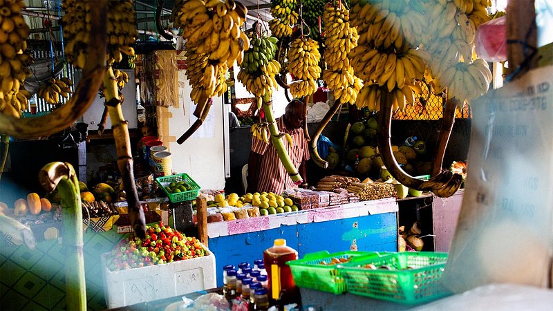 Vendor at fruit market in Male, Maldives