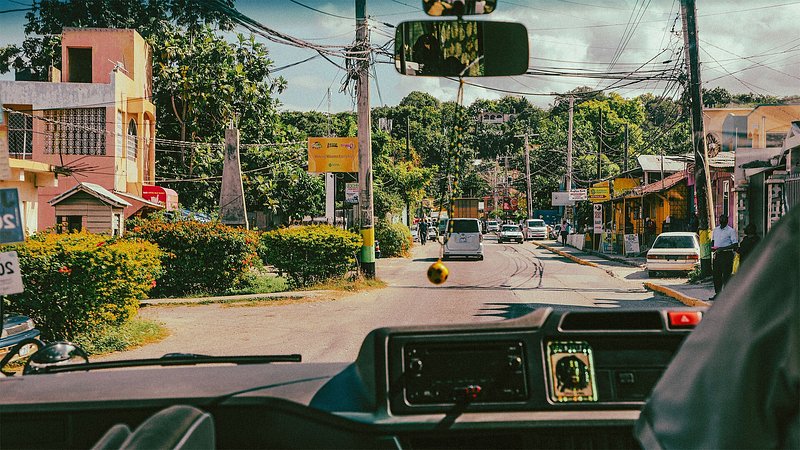 Driving through Kingston, Jamaica 