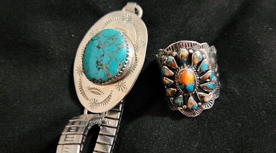 Museum Vintage Navajo Patriots Football Sterling Native American Jewelry Silver Necklace