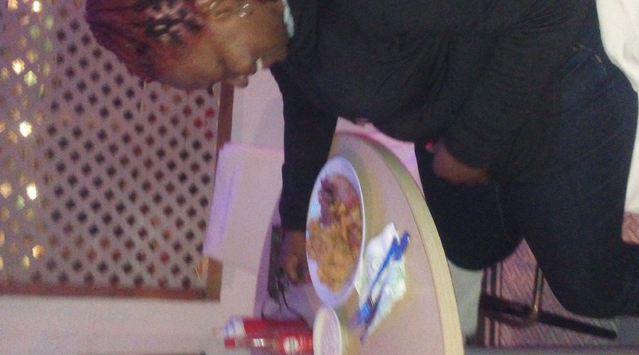 One of our customers enjoying our food