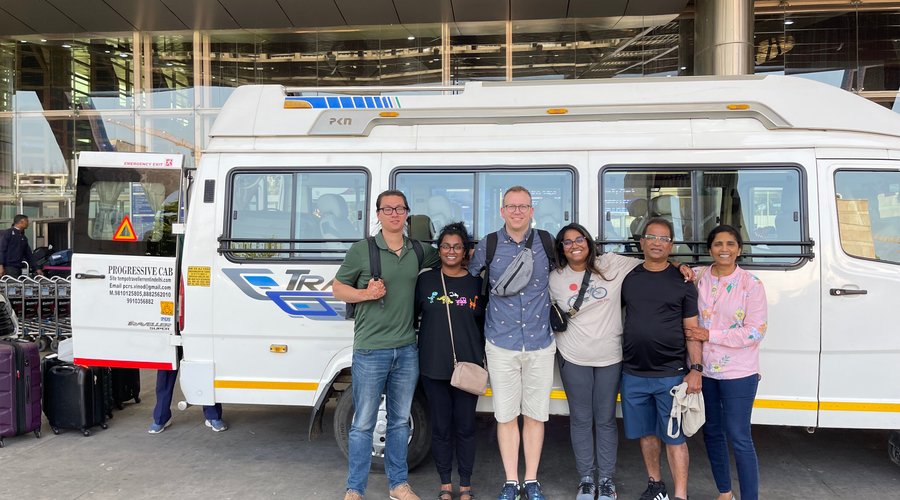 Family photo - our trip came to an end with Mohit and team dropping us off at the Jaipur airport. 