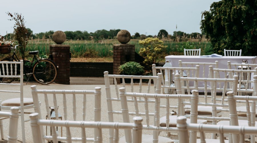 Ceremony in Outdoor Courtyard 