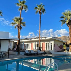 Mineral water filled pool and hot tubs