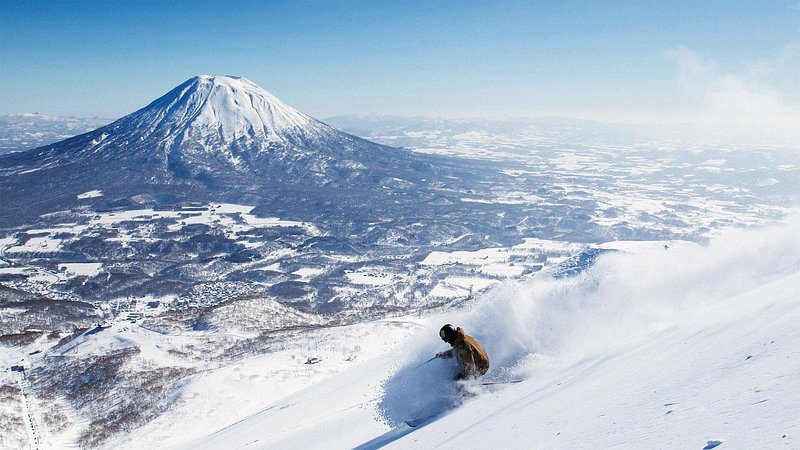 Skiing at Grand Hirafu, Niseko, Japan