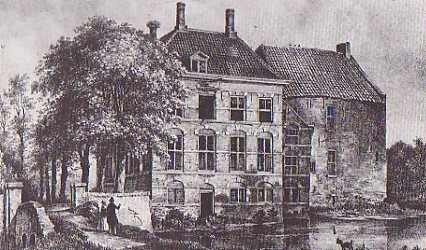 Woontoren en voorhuis, 18e eeuwse gravure
