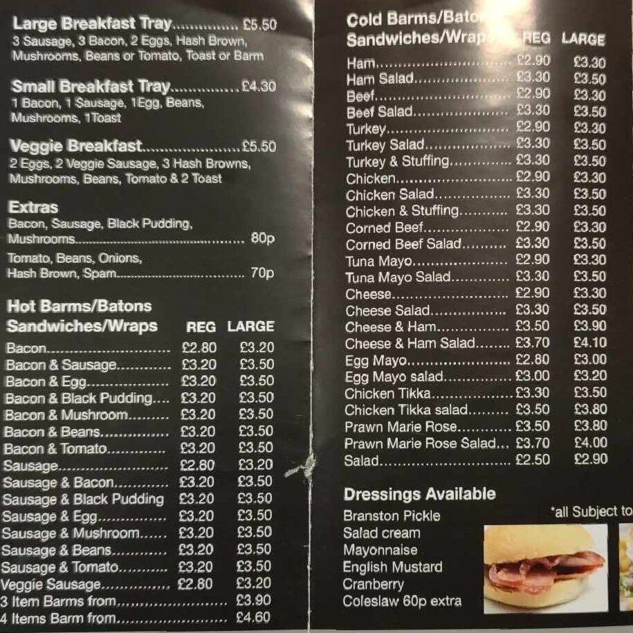 Food to go menu discount