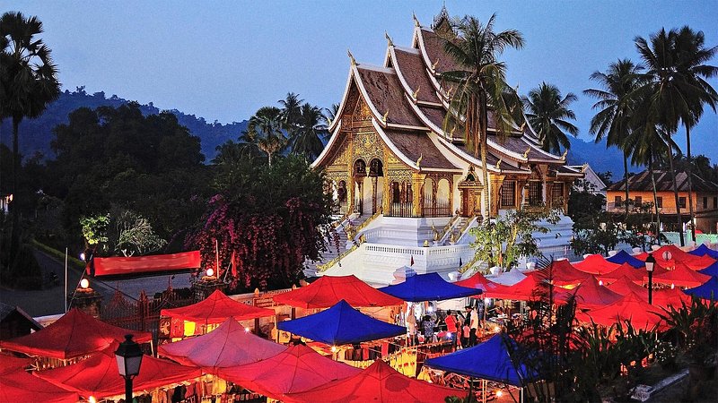 Night Market under the Wat Xieng Thong, Luang Prabang, Laos