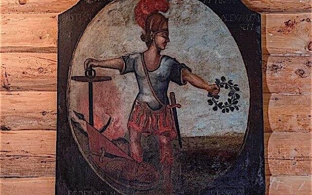 One of the pictures inside Torsken Church. 