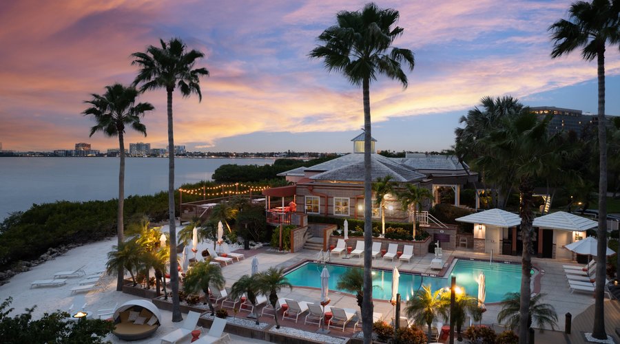 The bayside pool near Oystercatchers Restaurant